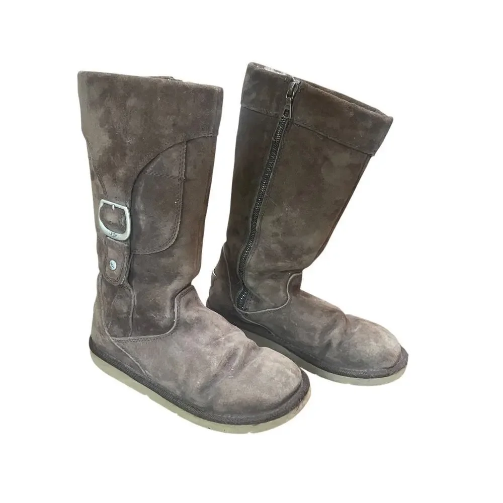 UGG Australia Women's Brown Suede Cargo III Mid Calf Boots
